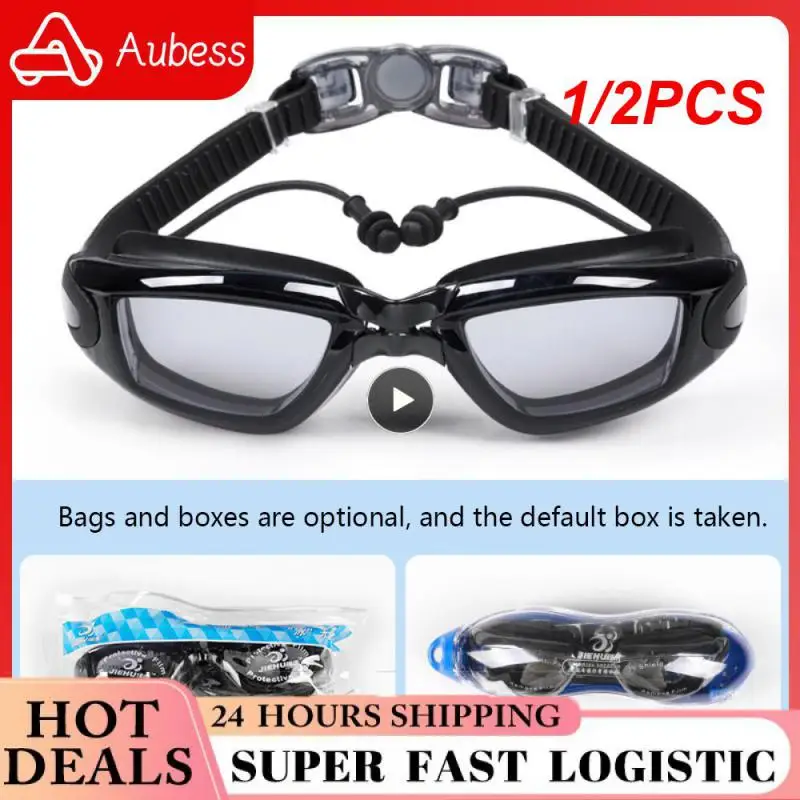 

1/2PCS New Professional Adult Anti-fog UV Protection Lens Men Women Swimming Goggles Waterproof Adjustable Silicone Swim Glasses