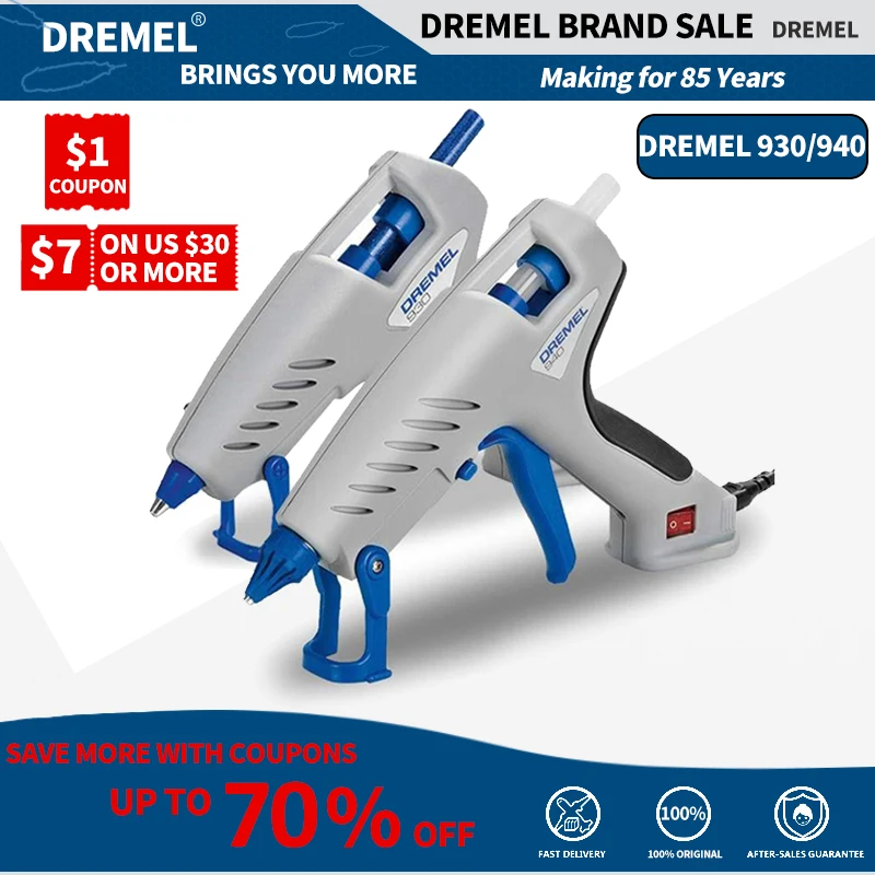 

Набор клеевых пистолетов DREMEL, оригинальные термоклеевые пистолеты с 18 клеевыми карандашами с постоянным нагревом для ремонта «сделай сам»,...