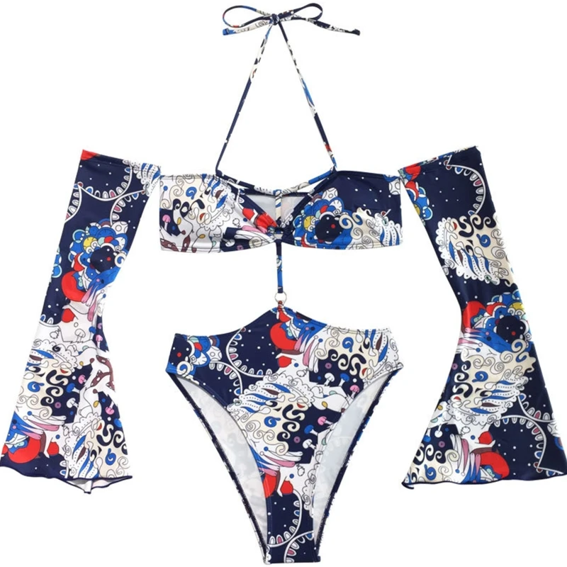

Bikini Swimwear Female Swimsuit Sexy Push Up Long Sleeves Bikini Set Swimming Bathing Suit Beachwear Summer Bikini