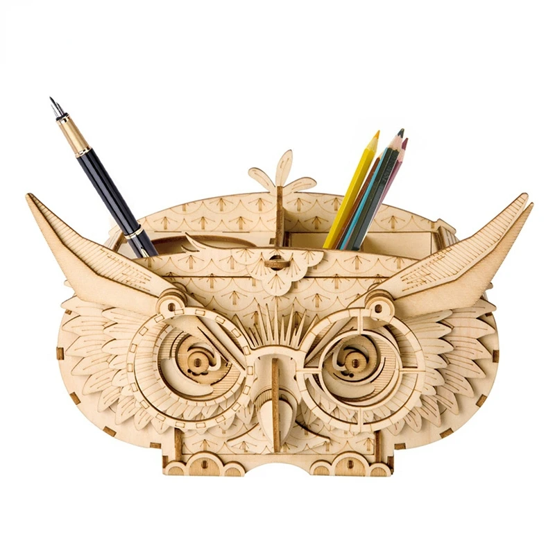 

DIY Owl Box Storage Box 3D Wooden Puzzle Toys Assembly Model Desk Decor Toys for Children TG405