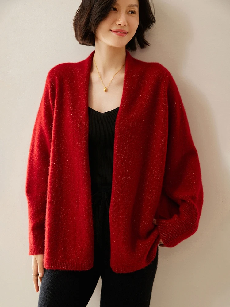 Роскошный женский кашемировый кардиган 100% накидка на осень и зиму простой