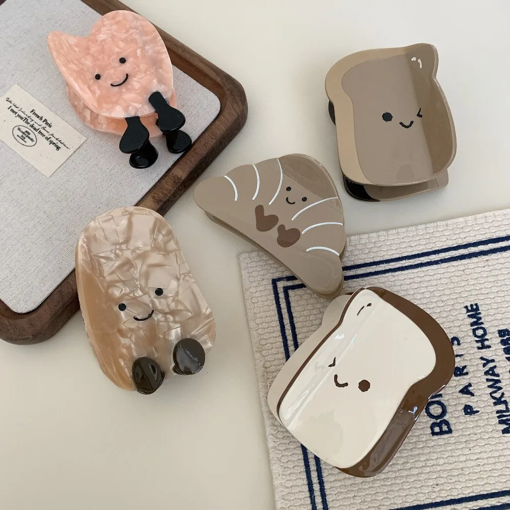 Мультяшный зажим для уксусной кислоты волос в форме хлеба когтей имитация