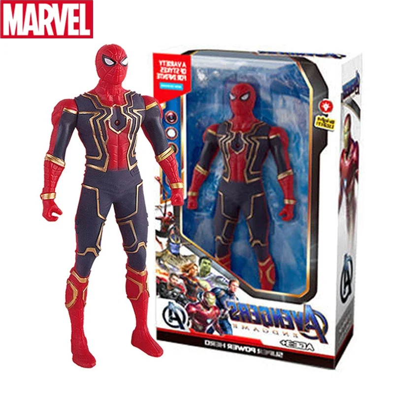 

Marvel The Avengers Anime Spiderman Iron Man Hulk Superhero Action Figures Toys Luminous Hand Movable Kids Birthday Xmas Gifts