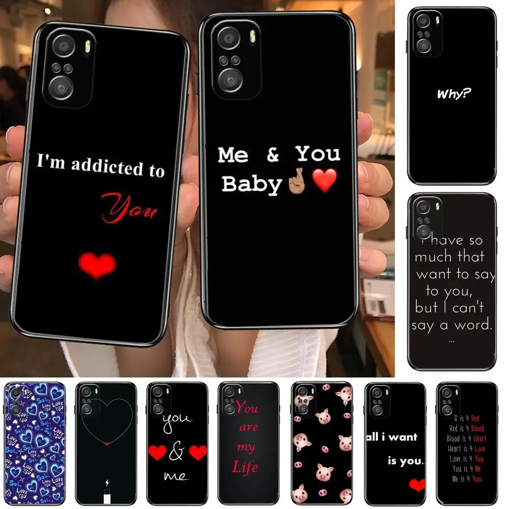 

E--express love Phone Case For xiaomi redmi 11 Lite pro Ultra 10 9 8 MIX 4 FOLD 10T Black Cover Silicone Back Prett