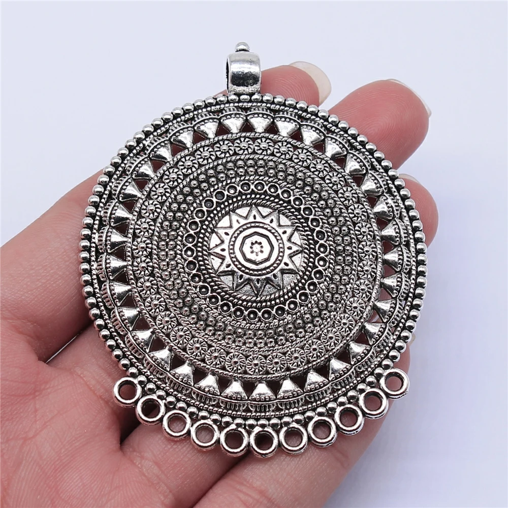 10 шт., круглые подвески для ожерелья, 74 х60 мм