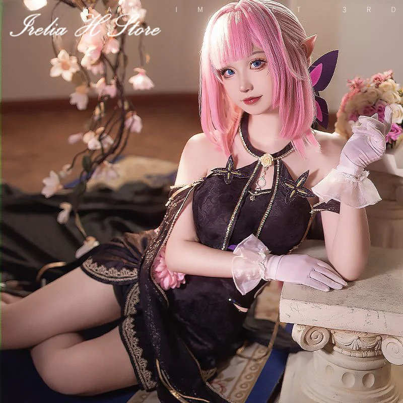 Irelia H Store Elysia Form Honkai Impact3 Косплей Костюм Хэллоуин костюмы Черное женское платье