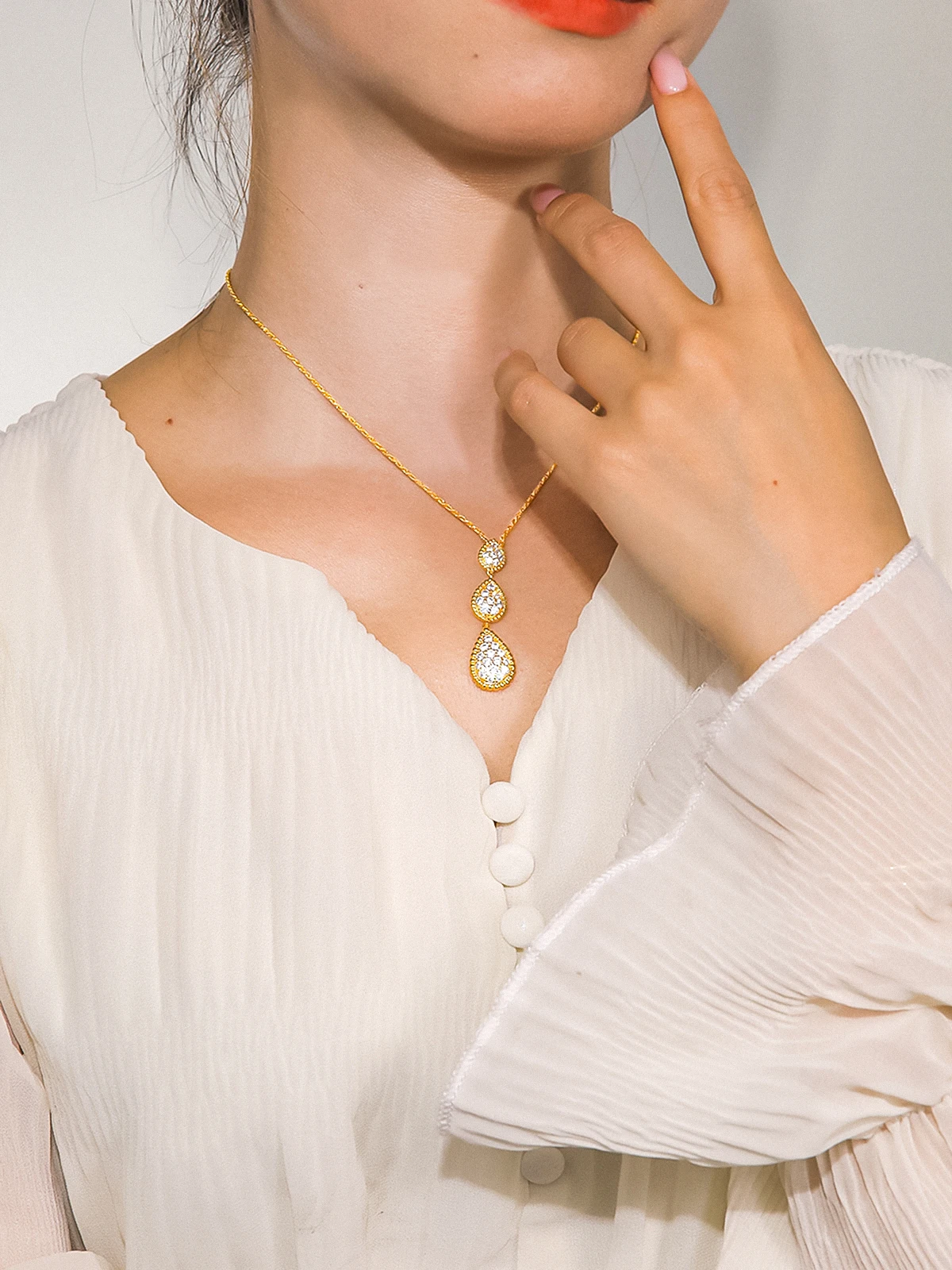 TYYL брендовый праздничный кулон в виде груши женское 14-каратное позолоченное