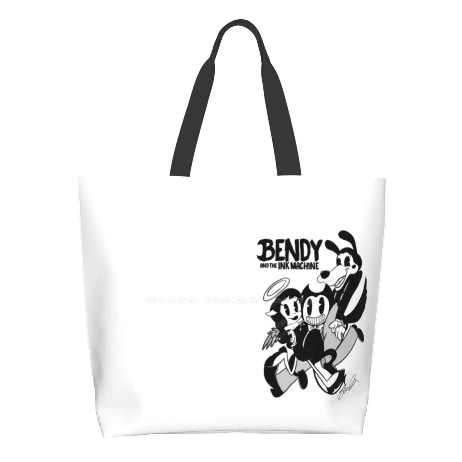 

Designer Handbags Shopping Tote Batim Ink Machine Cartoon Cute And The Ink Machine Cuphead Ink The Ink Machine Toon Vintage 40S