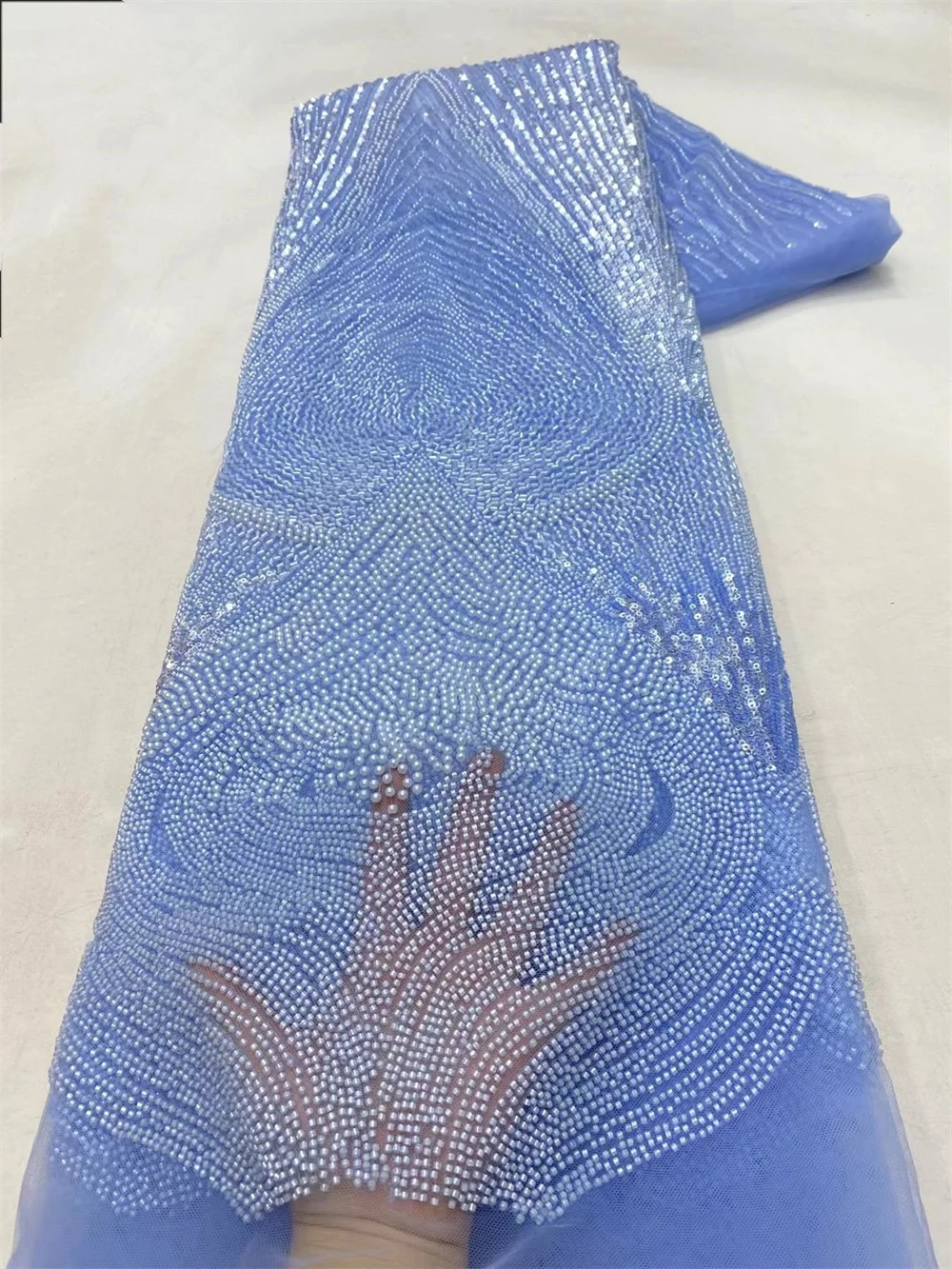 Розово-красные блестки Роскошные Бусины кружева в африканском стиле 2024 высокое