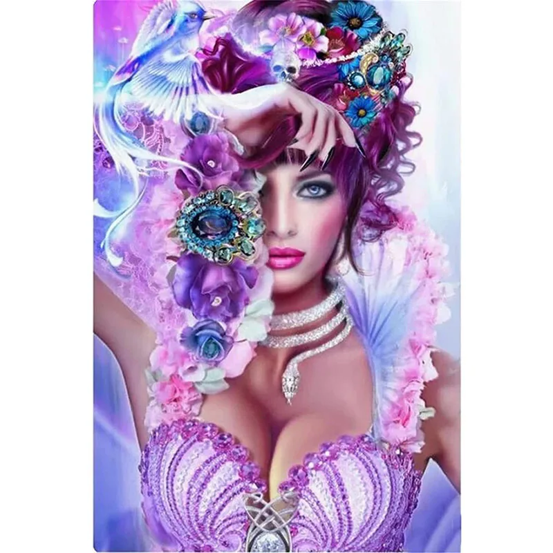 5d алмазная живопись модный макияж женщина ювелирные изделия полная мозаика