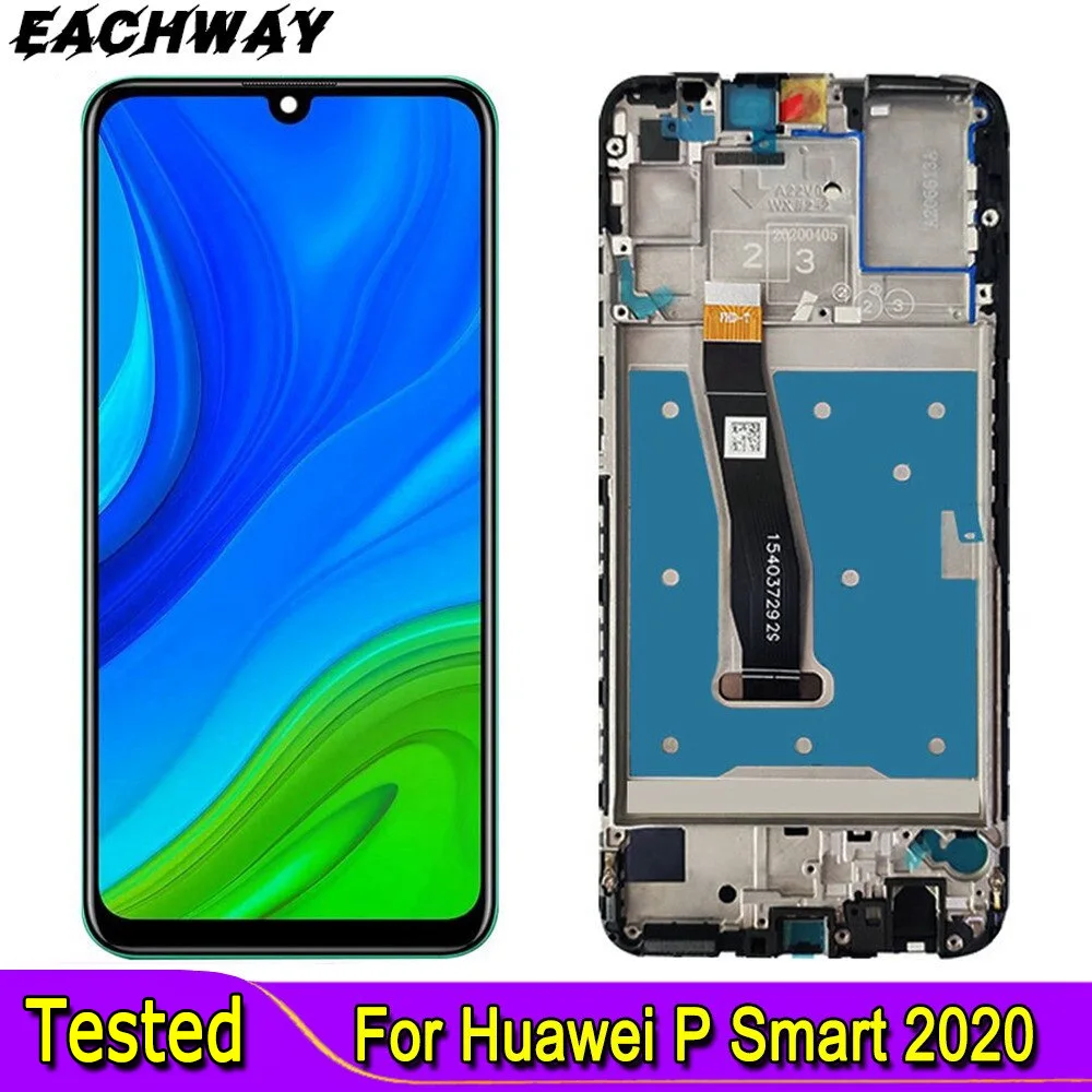 Протестированный хорошо работающий экран для Huawei P Smart 2020, ЖК-дисплей, сенсорный экран с рамкой для ремонта фотографий, фотосессия, ЖК-экран