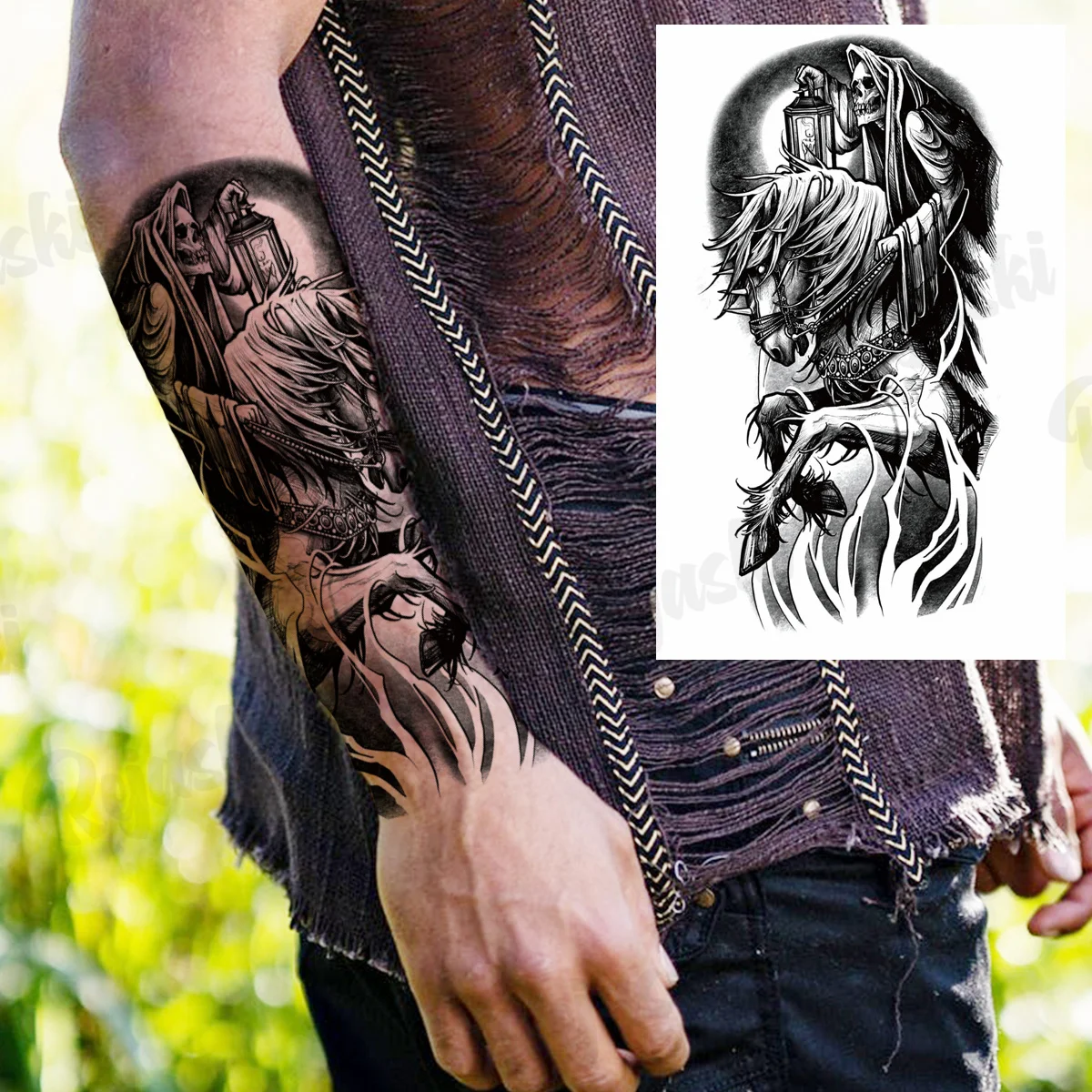 Большие страшные Временные татуировки для мужчин женщин реалистичные с орлом