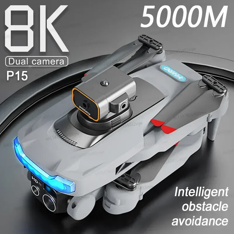 

HJ NEW P15 Mini 4K Automatic HD Aerial Photography Professional Obstacle Avoidance 8K GPS Dual Camera Drone 5000MToy