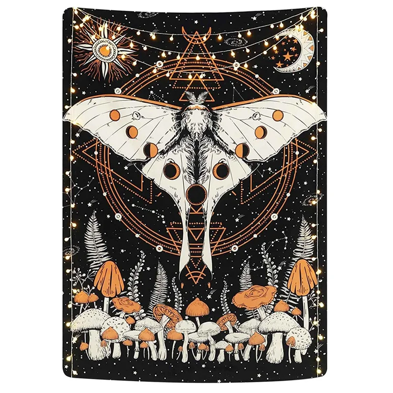 

Bohemian Style Psychedelic Butterfly Plant Wall Blanket Tapestry Upholstery Cloth