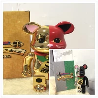 lucky fortune cat wealth bring bearbrick 400 two color electroplate bear for opening color box joint sound high quality