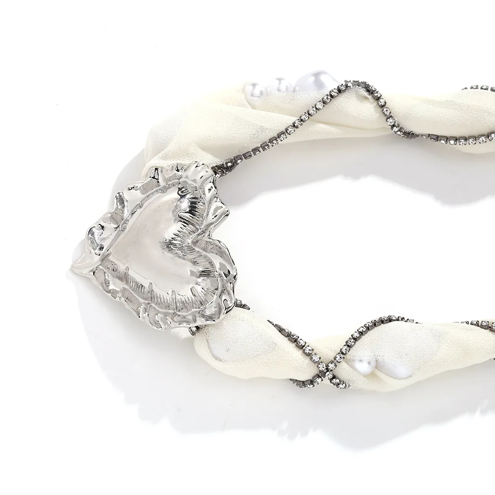 Женский винтажный комплект из колье и сердца с искусственным жемчугом