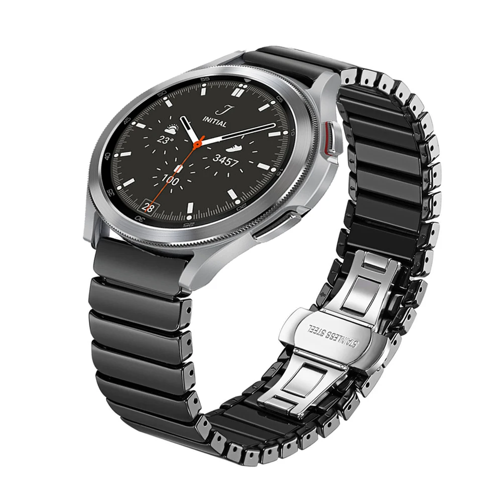 

Ремешок керамический 20 мм для наручных часов Samsung Galaxy Watch 4/5/6 40 мм 44 мм, браслет для Galaxy Watch 6 Classic 47 мм 43 мм, 5 Pro