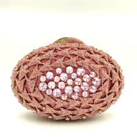 pink women crystal clutch flower evening purse minaudiere handbag wedding party bridal chain shoulder bag luxury