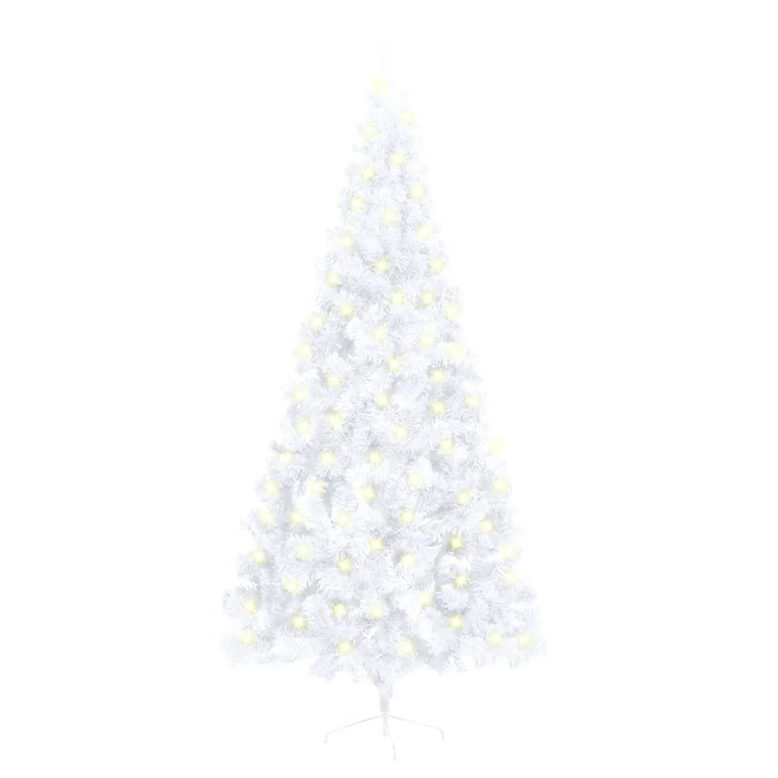 

Artificial Half Christmas Tree with LED&Stand White 82.6" PVC