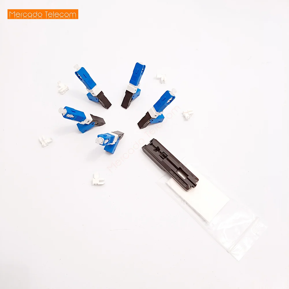 High Quality 100, 200PCS/Lot FTTH ESC250D SC APC & SC UPC Single-Mode Fiber Optic Quick Connector FTTH SM Optic Fast Connector