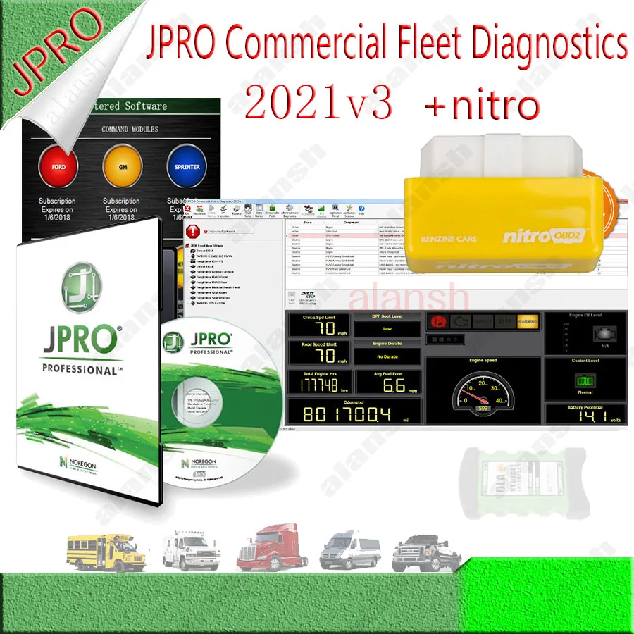 2022 Noregon JPRO, диагностика коммерческого парка для адаптера нитроobd2 для детей