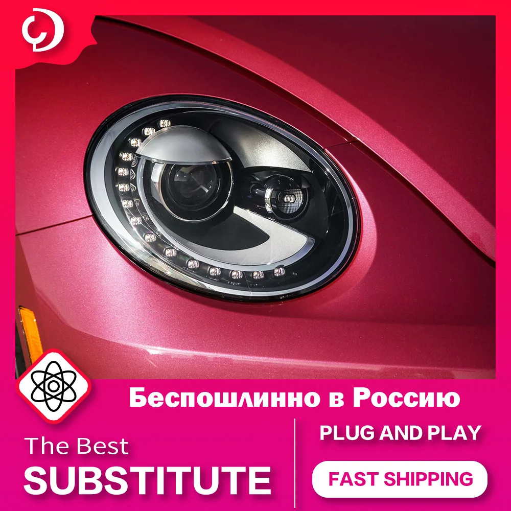

AKD Car Styling Headlights for Beetle Headlight 2013-2020 LED DRL Running Lights Bi-Xenon Beam Fog Lights Angel Eyes Auto Levels