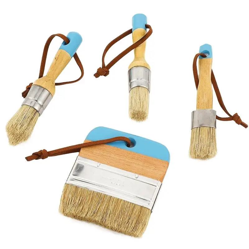 

Chalk And Wax Paint Brush 4 Pieces DIY Painting And Waxing Brush Furniture Crayon Brush For Wooden Metal Ceramics And Other