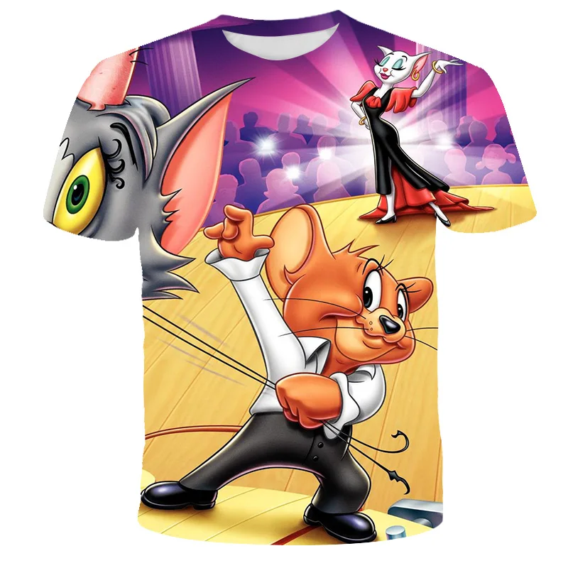 Tom and Jerry 3D Kids T shirt Kids Cartoon Tops 2023 Summer Teen Boys Girls Cool Clothes Short Sleeve