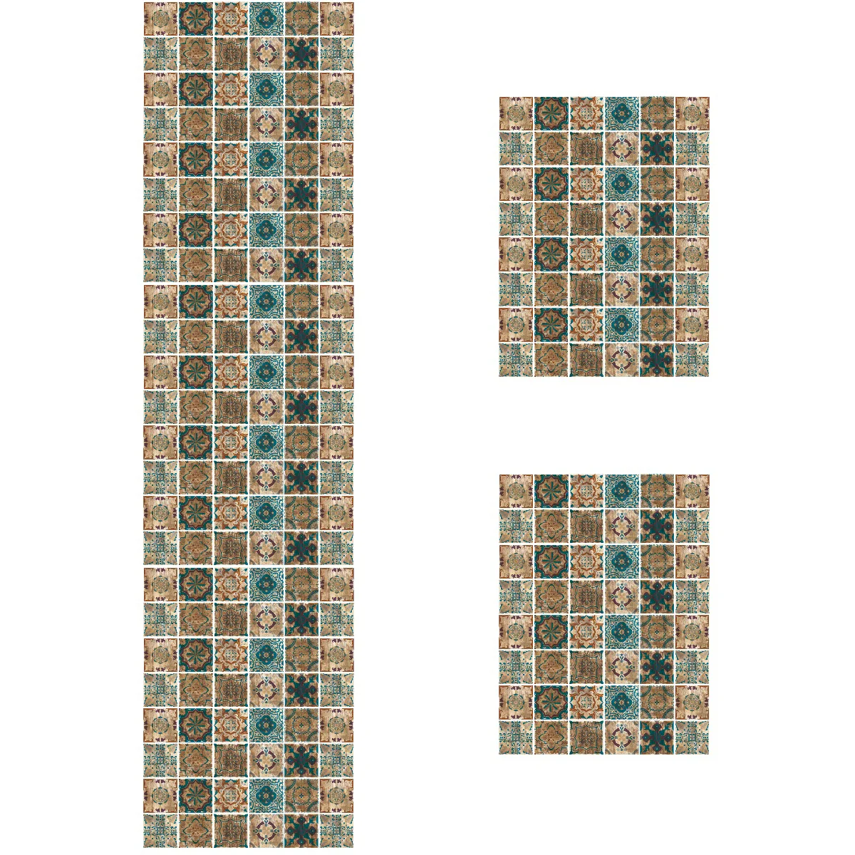 

240 pcs Kitchen Bathroom Wall Stickers Vintage Style Wallpaper Decorative Tile Stickers