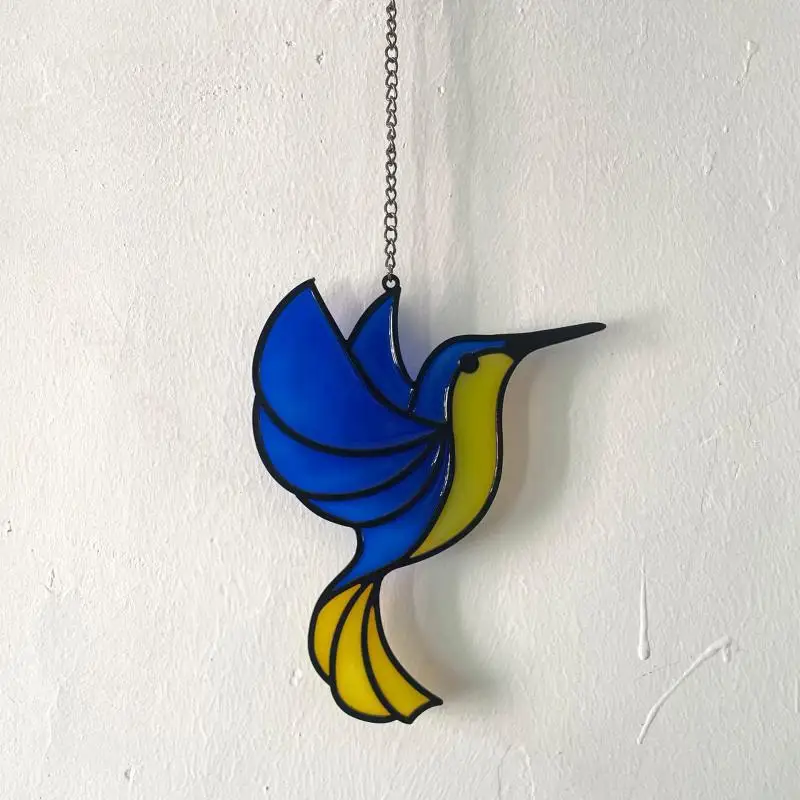 

Кулон в виде Колибри, красочный креативный декор для окон, кулоны в форме птицы, уникальные украшения для дома и улицы, летний подарок