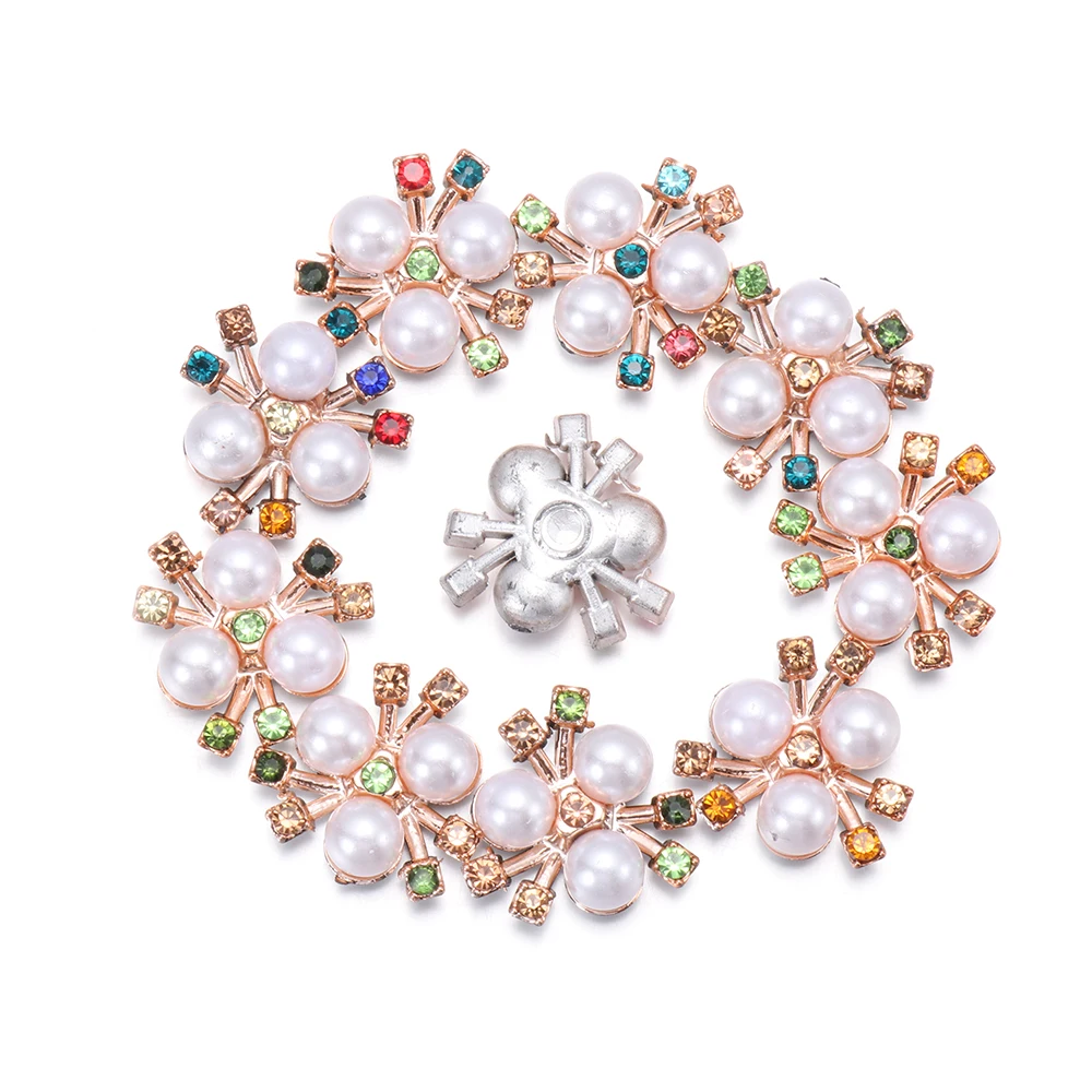 

10 шт. жемчужные цветы стразы, пуговицы, блестящие искусственные украшения ручной работы