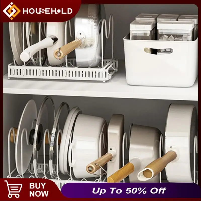 

Kitchen Organizer Pot Lid Rack Extended Stainless Steel Spoon Plate Holder Shelf Cooking Dish Tray Stand Accessories Storage