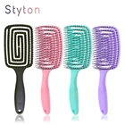 Расческа для волос STYTON, Женская щетка для выпрямления, Антистатическая Массажная щетка для кожи головы, инструмент для завивки и укладки, парикмахерские изделия