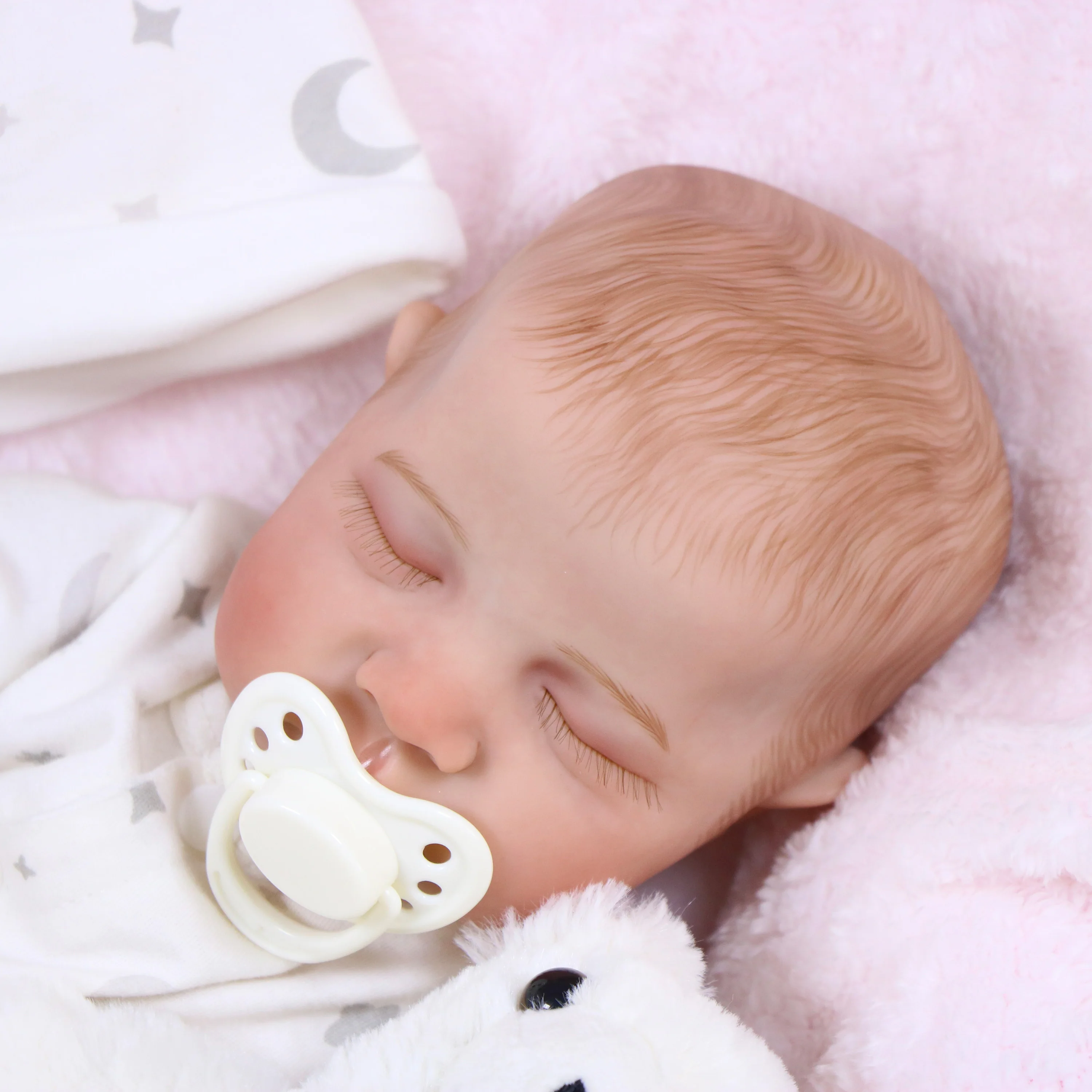 - 18 Inch Lifelike Baby Dolls Sleeping Newborn Baby Dolls Weighted Soft Cloth Body