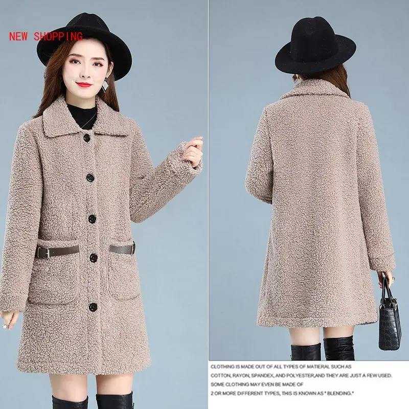 Female Plush Coats 2022 New Lambwool Thick Warm Plus Size Fur Jacket Women Furry Jackets Casual  Lapel Winter Clothing Slim Fit