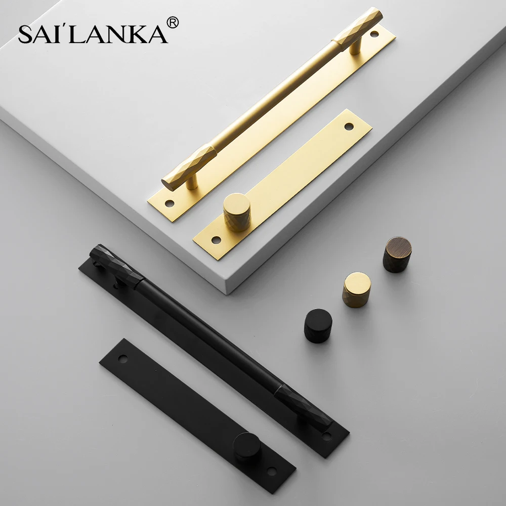 

SAILANKA Brass Cabinet Handles Solid Wardrobe Pulls Brass Drawer Knobs Kitchen Cupboard Door Handle Furniture Handle Hardware