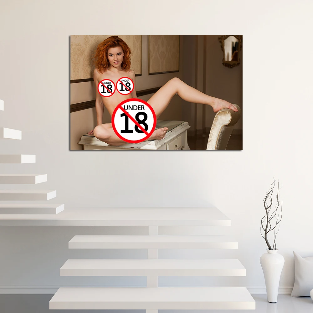 Цельная картина на холсте голая красная красота модель для взрослых HD фото