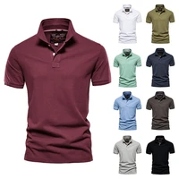 new cotton mens polos solid color classic polo shirt men short sleeve top quality casual business social polo men