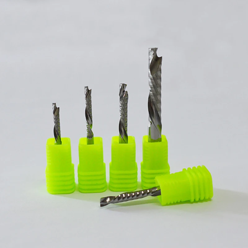 

10Pcs 3.175/4/6mm AAA UP DOWN Compound Cut Single Flute Spiral Carbide Mill Tool Cutters for Compression Wood End Mill Cutter