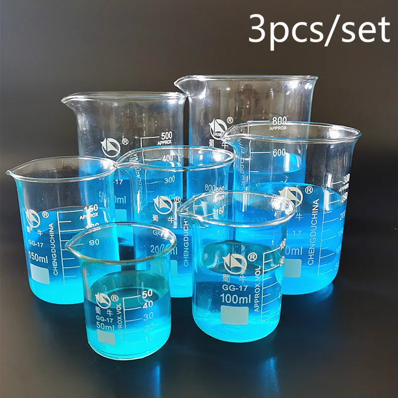 

1set Lab Borosilicate Glass Beaker heat-resist Labware Beaker Laboratory Equipment