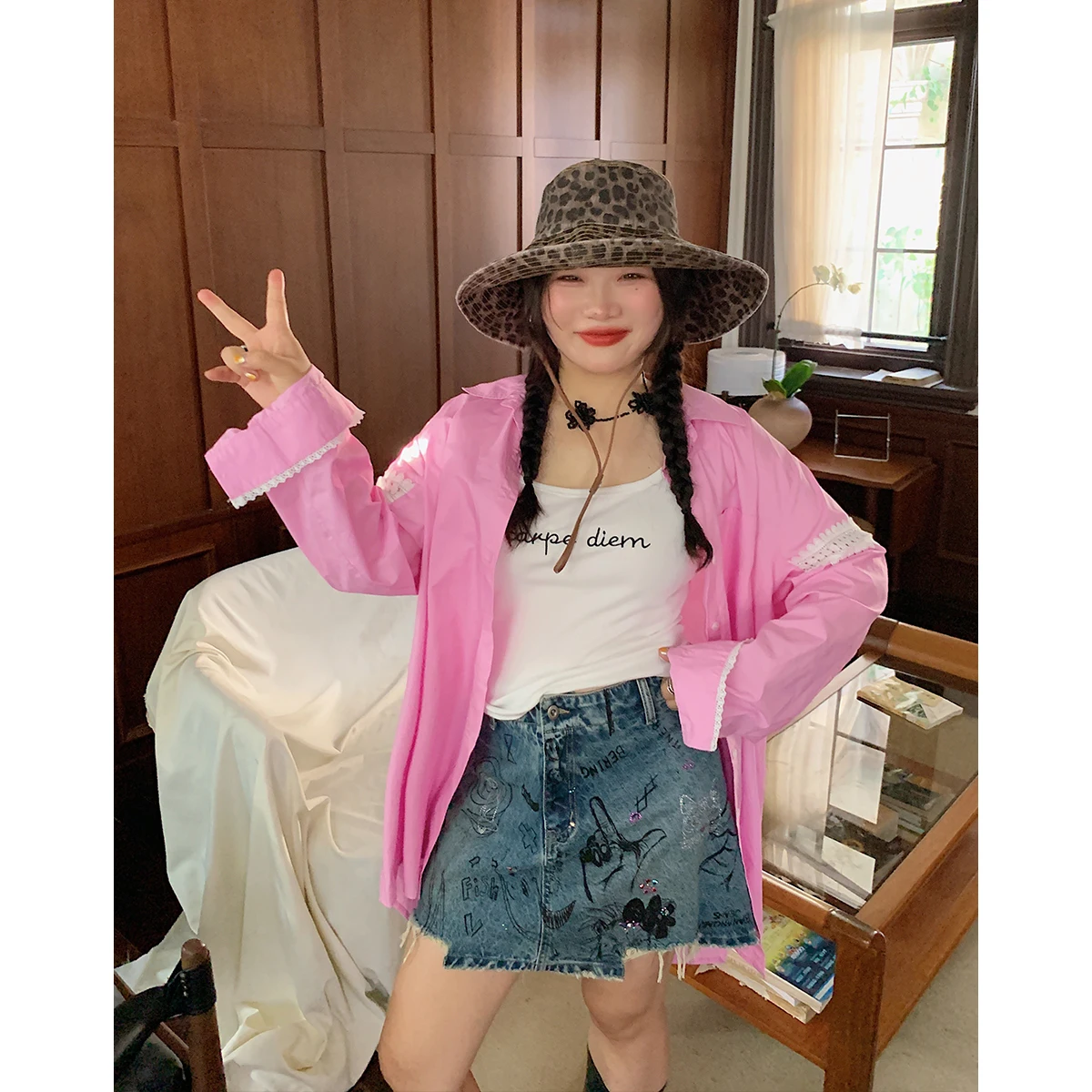 Кружевная рубашка Jinda в стиле пэчворк женская осенняя одежда с длинным рукавом