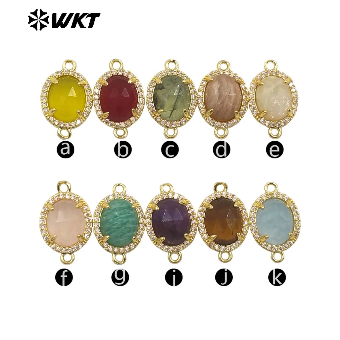 WT-C336 Стильный маленький циркон круглый красочный натуральный драгоценный камень