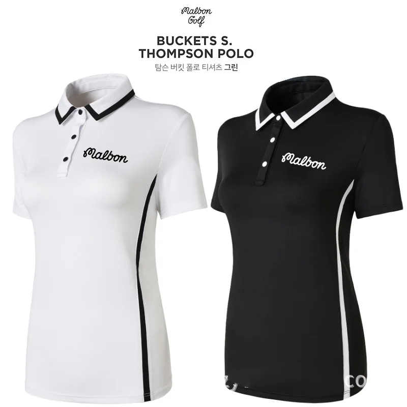 

Malbon Golf Clothing 2022 Summer Women's Short-sleeve Dress Casual Breathable Sports Skirts Mal Bon Golf Shirts