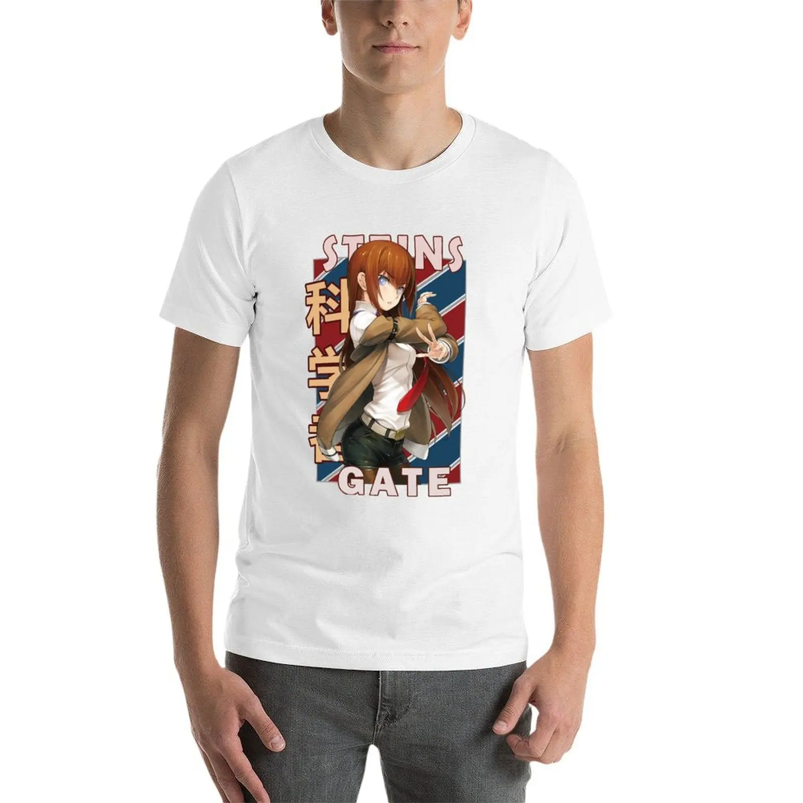 Фото Kurisu Makise Steins Gate Shutainzu Gcatori Zero футболка с аниме-дизайном мужская футболка с графическим рисунком аниме футболка №4