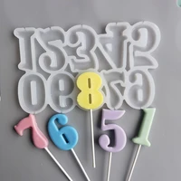 numeric shaped modeling diy lollipop silicone mold chocolate candy cake mould birthday cake decorating number figure baking mold