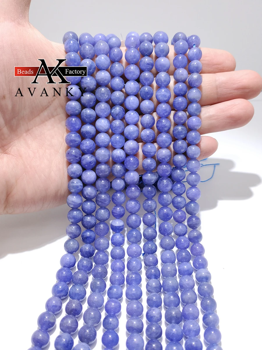 

Natural GemStone Tanzanite Beads For Jewelry Making 4/5/6/7/8mm Round Spacer Beads Diy Bracelets Accessories 15‘’