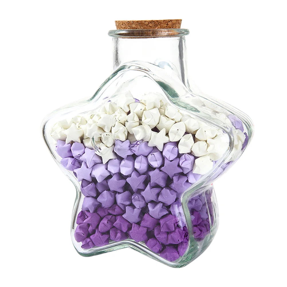 

Paper Star Bottles Origami Strips Shaped Diy Jar Folding Romantic Gifts Him Jars Bottle Cork Double Sided Heart Lucky Stars