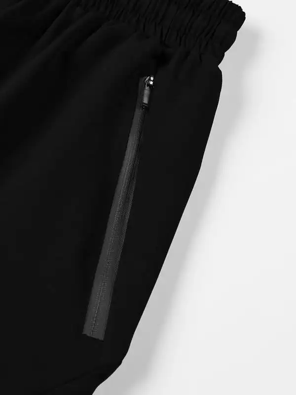 Шорты мужские с завязкой на талии однотонные прямые штаны до колена высокой