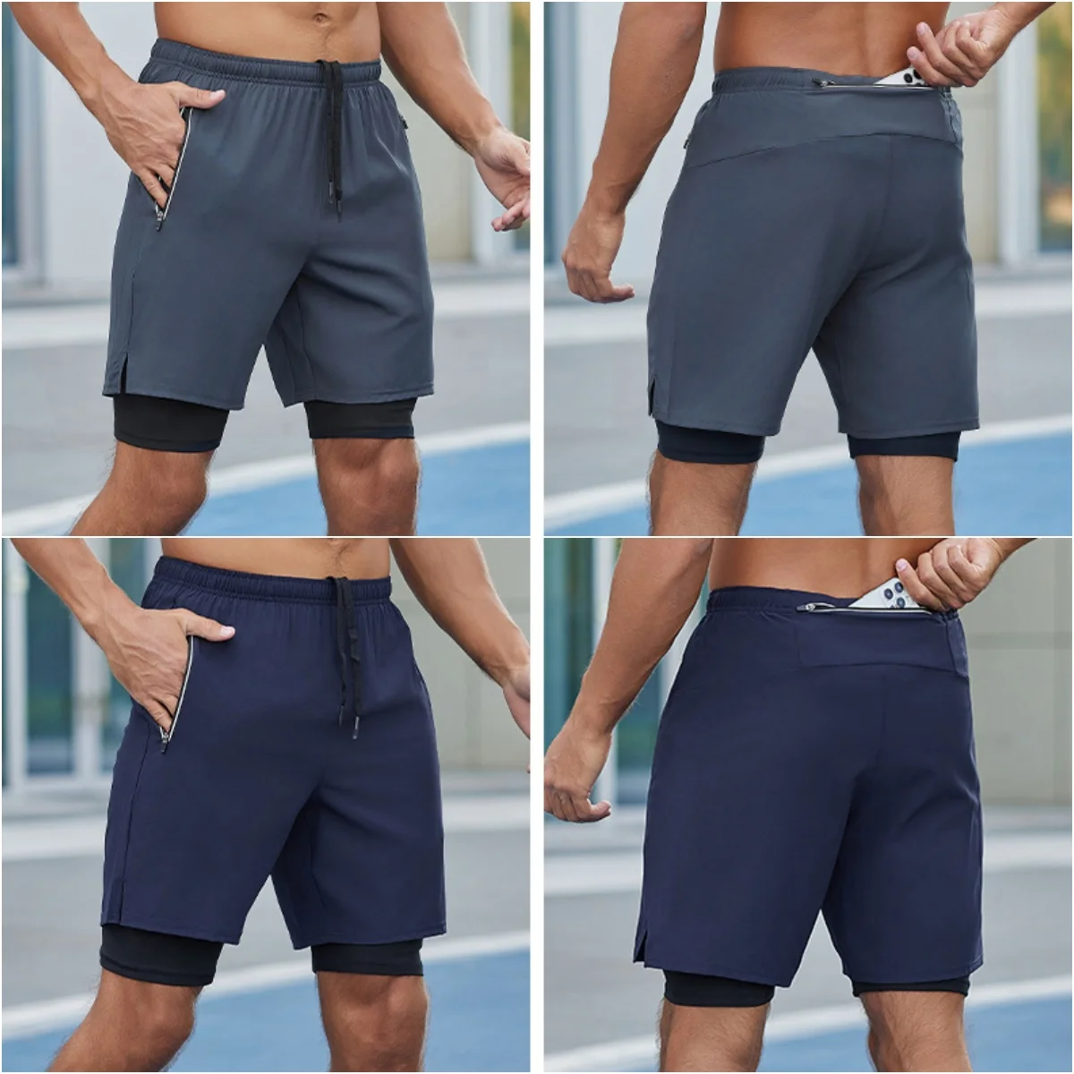 Мужские спортивные шорты больших размеров баскетбольные быстросохнущие