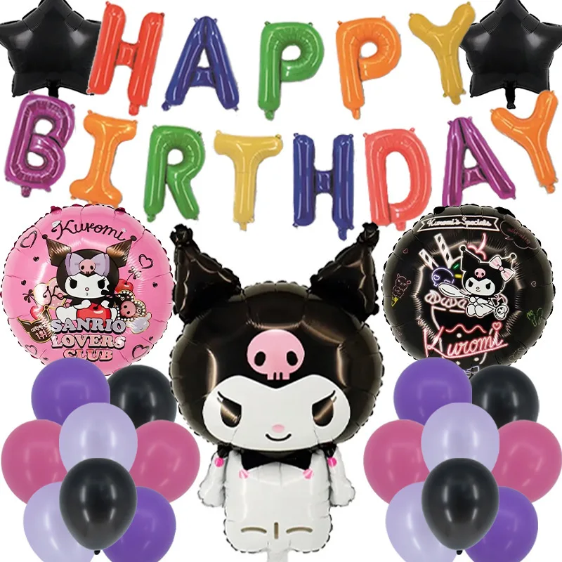 Kawaii Sanrio Kuromi вечерние набор воздушных шаров Cinnamoroll Милая мультяшная Мелодия